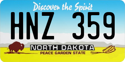 ND license plate HNZ359