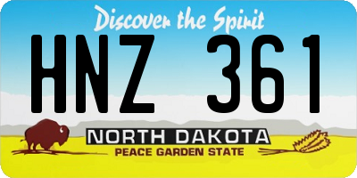 ND license plate HNZ361