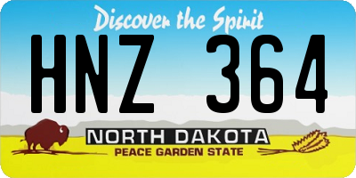 ND license plate HNZ364