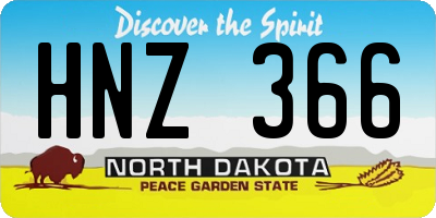 ND license plate HNZ366