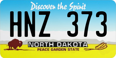 ND license plate HNZ373