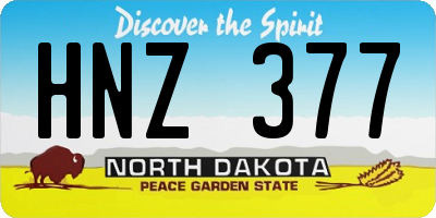 ND license plate HNZ377