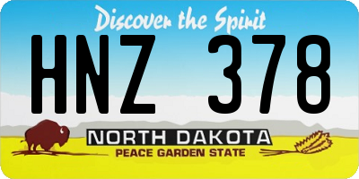 ND license plate HNZ378