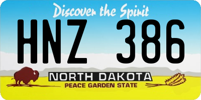 ND license plate HNZ386