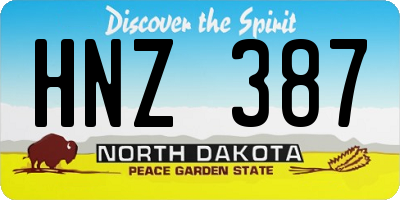 ND license plate HNZ387