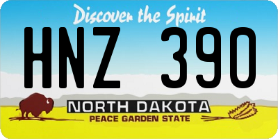 ND license plate HNZ390