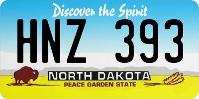 ND license plate HNZ393