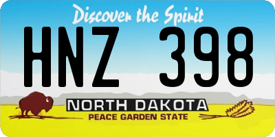 ND license plate HNZ398