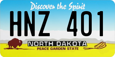 ND license plate HNZ401