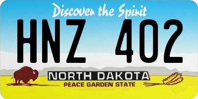 ND license plate HNZ402