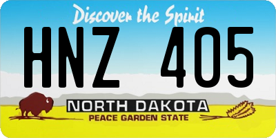 ND license plate HNZ405
