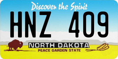 ND license plate HNZ409