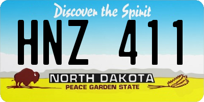 ND license plate HNZ411