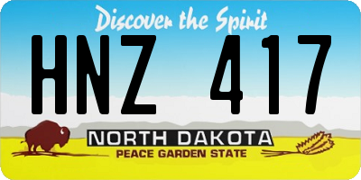 ND license plate HNZ417