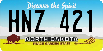 ND license plate HNZ421
