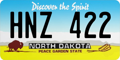 ND license plate HNZ422
