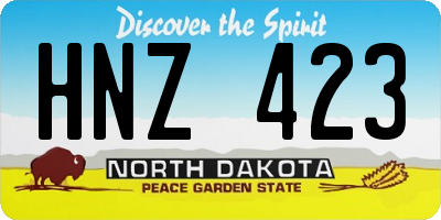 ND license plate HNZ423