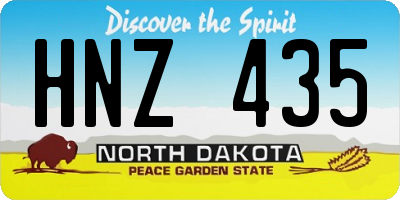 ND license plate HNZ435