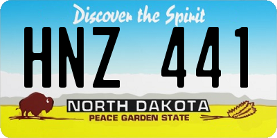 ND license plate HNZ441