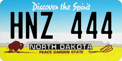 ND license plate HNZ444