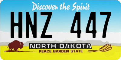 ND license plate HNZ447