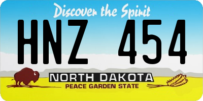 ND license plate HNZ454