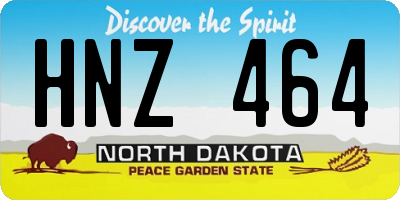 ND license plate HNZ464