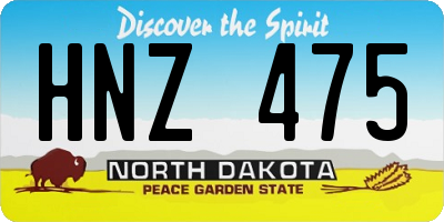 ND license plate HNZ475