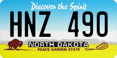 ND license plate HNZ490