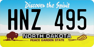 ND license plate HNZ495