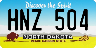 ND license plate HNZ504