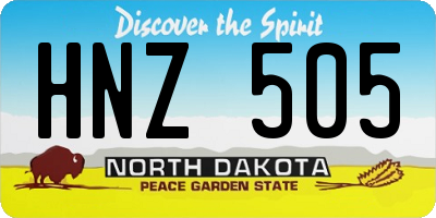 ND license plate HNZ505