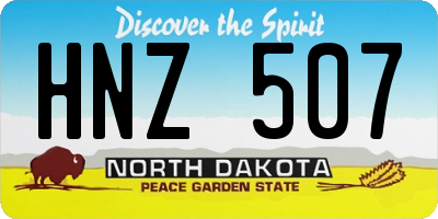 ND license plate HNZ507