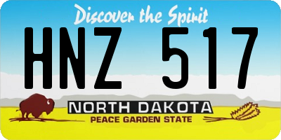 ND license plate HNZ517