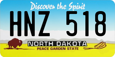 ND license plate HNZ518