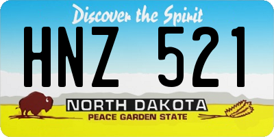ND license plate HNZ521