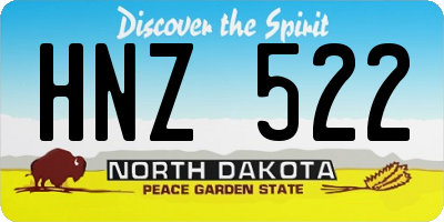 ND license plate HNZ522