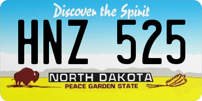 ND license plate HNZ525