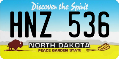 ND license plate HNZ536
