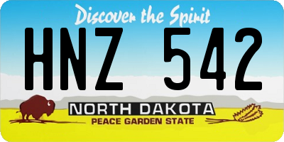 ND license plate HNZ542