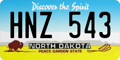 ND license plate HNZ543