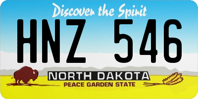 ND license plate HNZ546