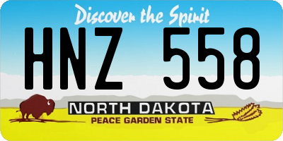 ND license plate HNZ558