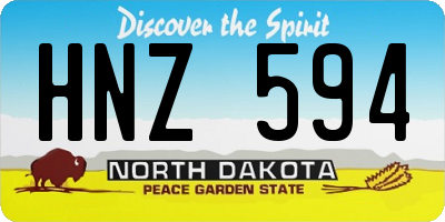ND license plate HNZ594