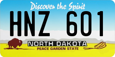 ND license plate HNZ601
