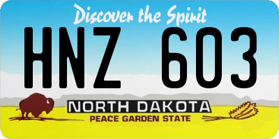 ND license plate HNZ603