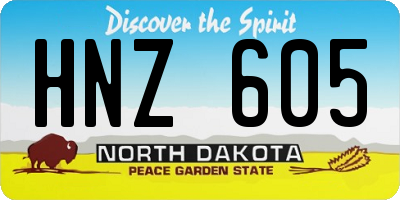 ND license plate HNZ605