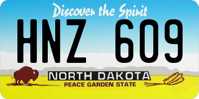 ND license plate HNZ609