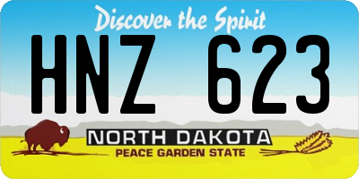 ND license plate HNZ623
