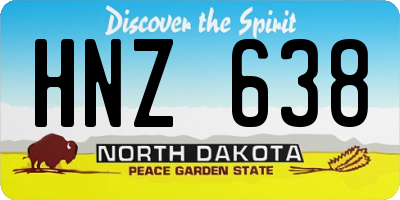 ND license plate HNZ638